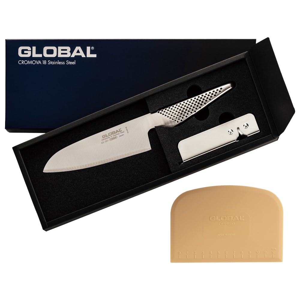 글로벌 산토쿠 GST-AS201 SP 14cm 2종 세트 올스테인리스 식도 스크래퍼 포함