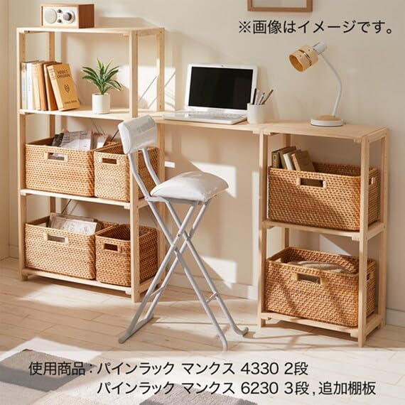 니토리 만크스 내추럴 6230 2단 원목 선반 61.5x30x82.8cm 이미지 8