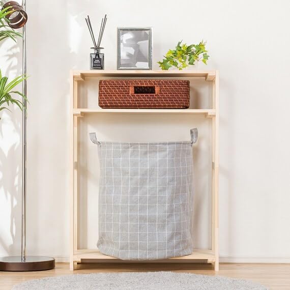 니토리 만크스 내추럴 6230 2단 원목 선반 61.5x30x82.8cm 이미지 3