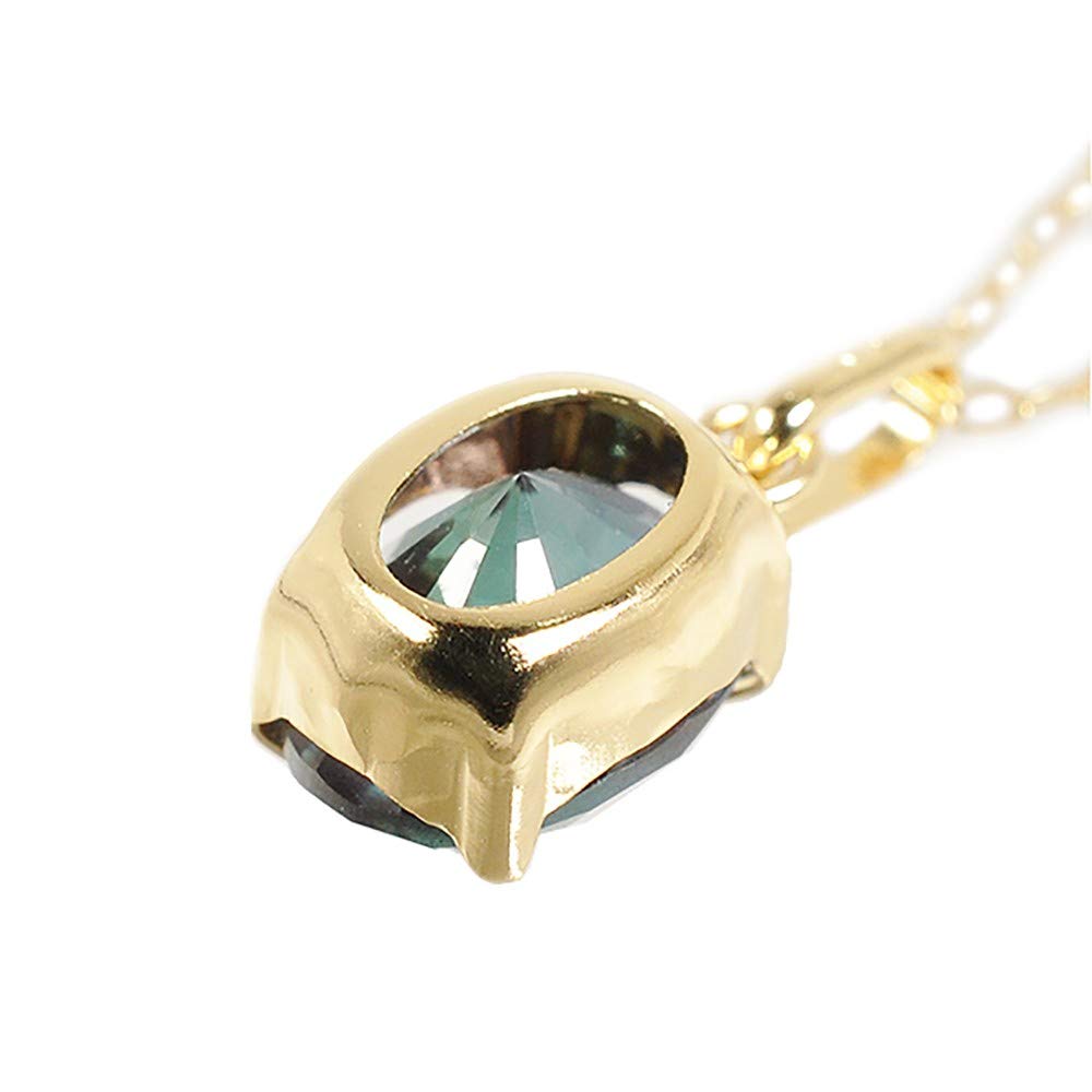 교세라 크레산베르 알렉산드라이트 K18 옐로우골드 목걸이 오벌 8x6mm