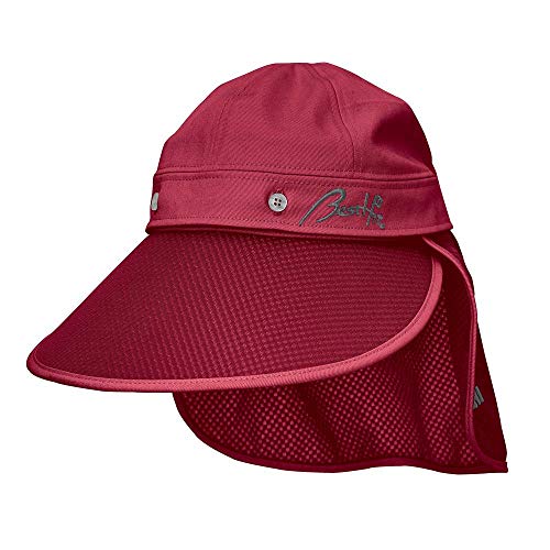 하타치 그라운드골프 여성용 햇빛가리개 모자 레드 프리사이즈 머리둘레 약 53~58cm 이미지 2