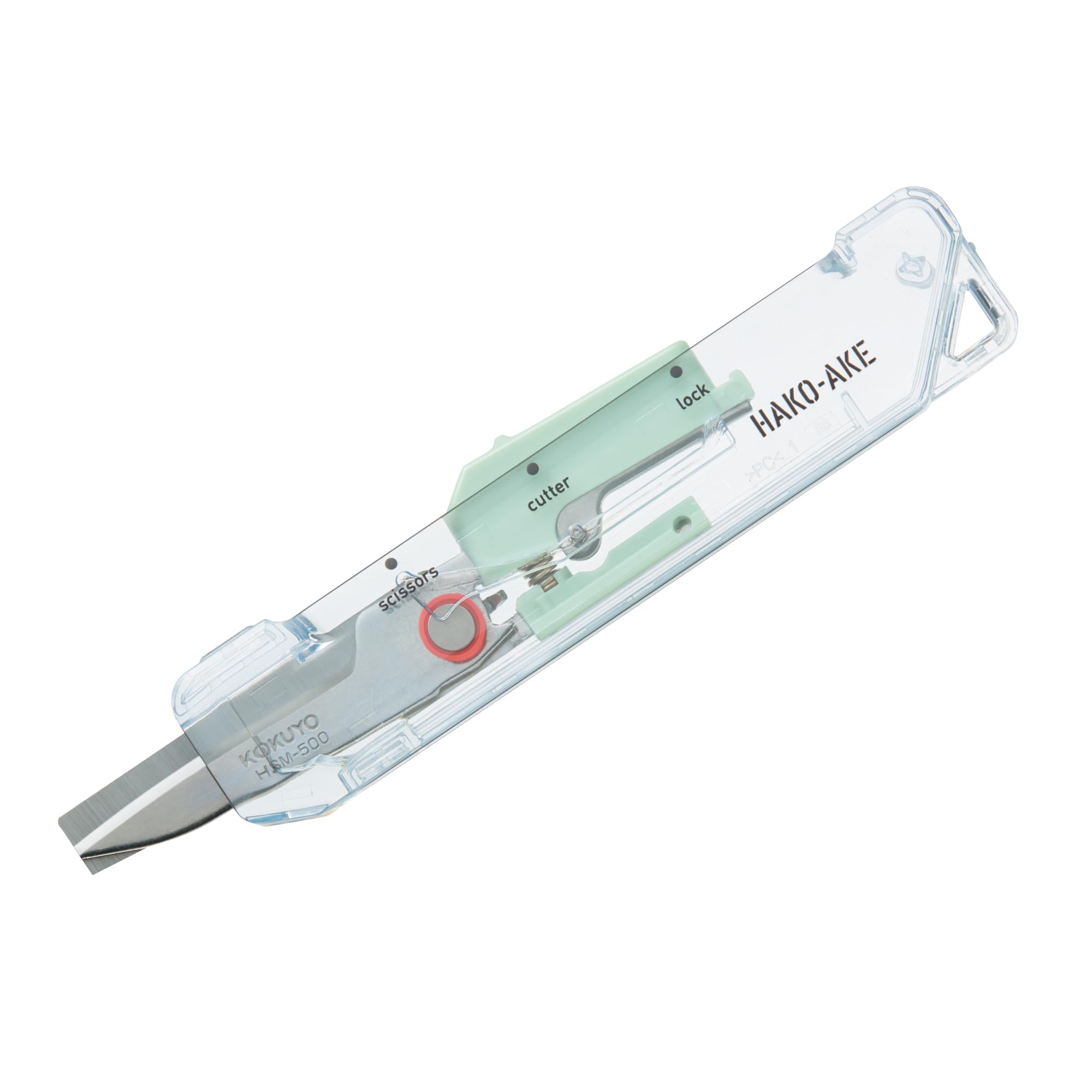 코쿠요 HSM-500TM-G 2WAY 휴대용 가위 커터 하코아케 스탠다드날 그린