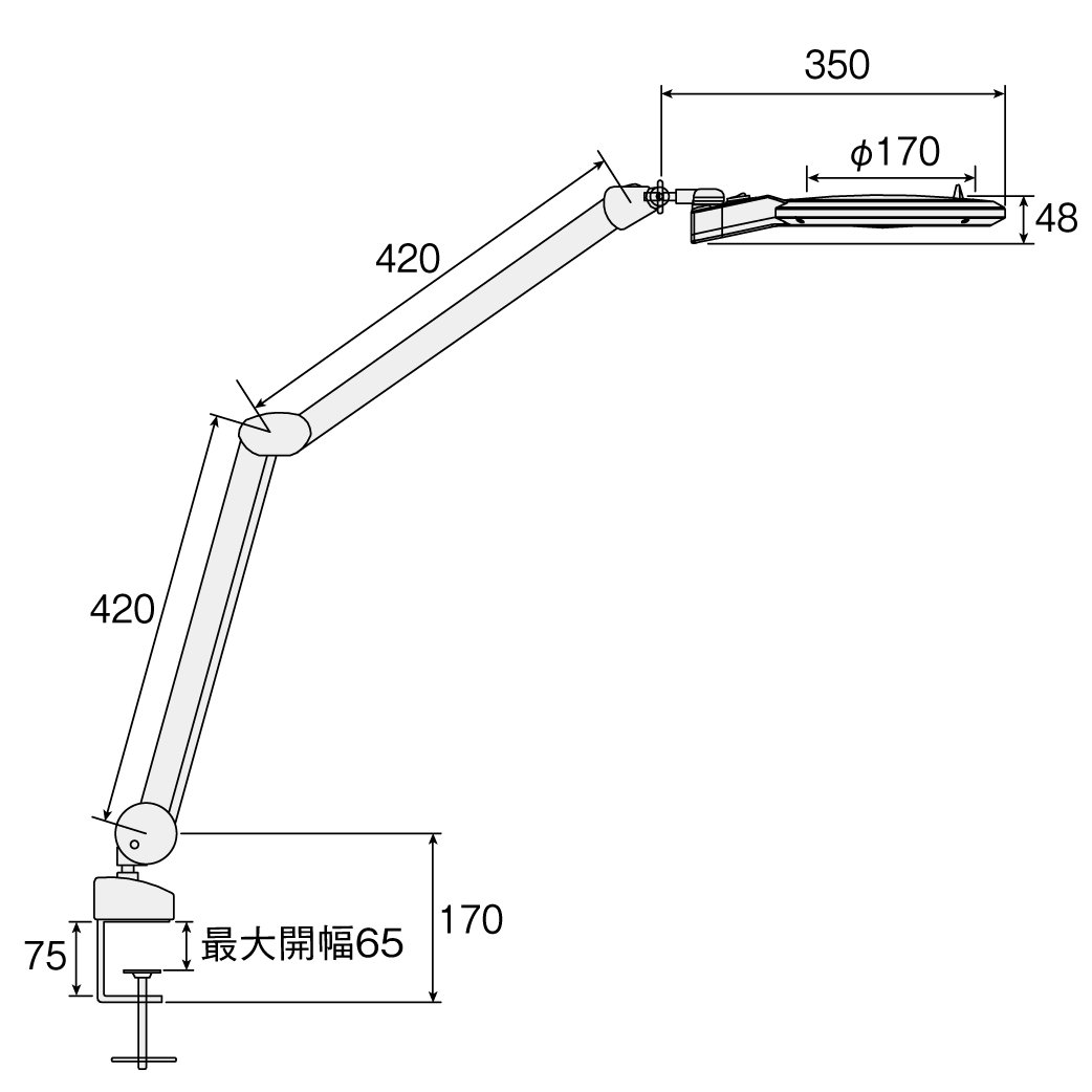 호잔 LED 암 확대경 L-678 1.75배율 배율:1.75 이미지 6