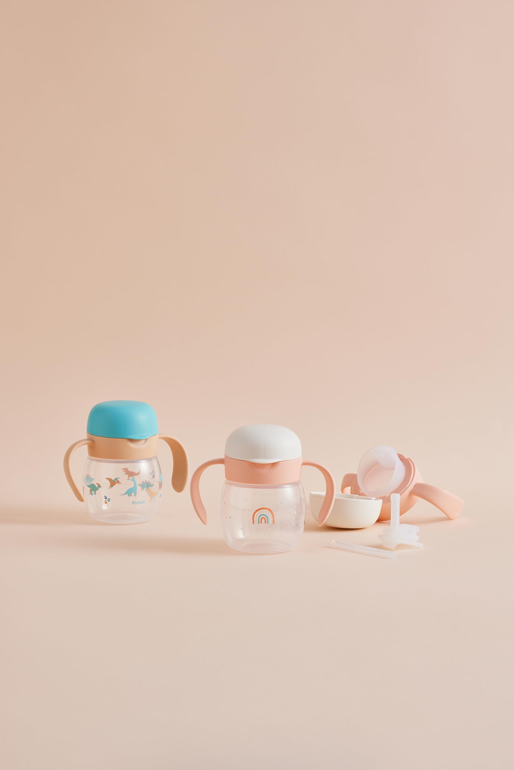 리첼 트라이 머그 세트 핑크오렌지 200ml 유아용 빨대컵 이미지 8