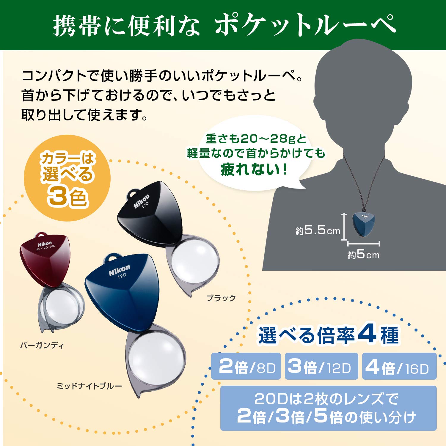 니콘 뉴 포켓타입 루페 20D 미드나잇블루 N20DMB 휴대용 확대경 단품 이미지 3