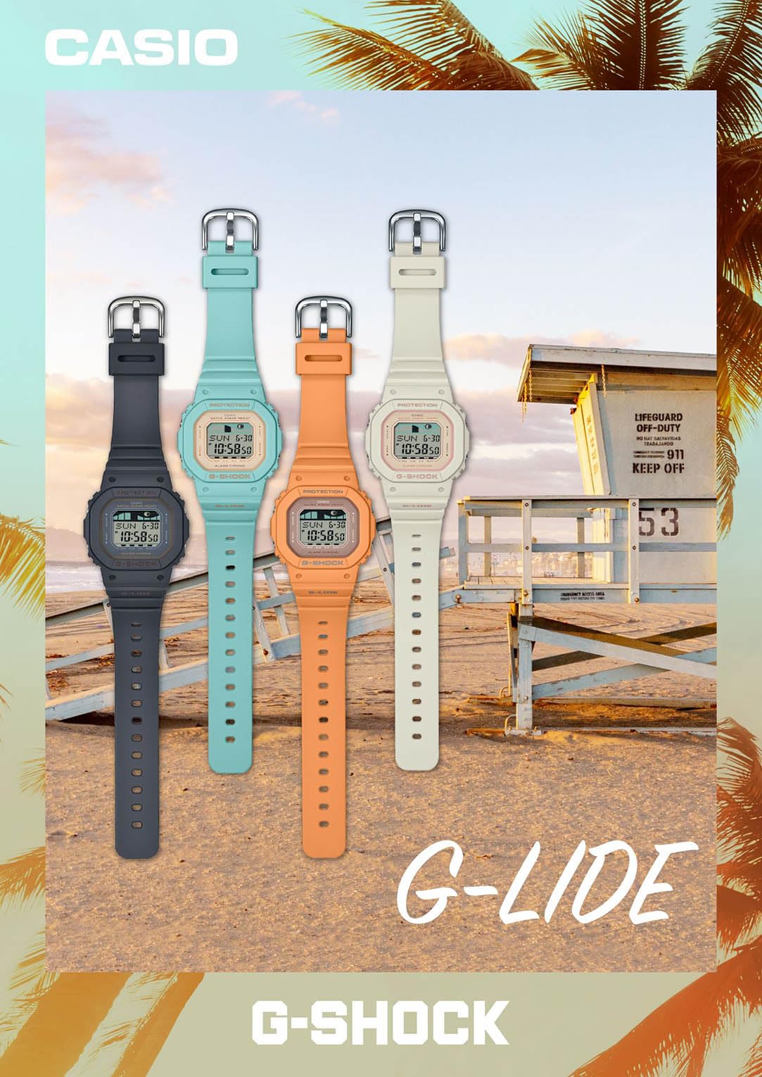 카시오 지샥 G-LIDE 블랙 GLX-5600-1JF 페어워치 세트2 블랙 오프화이트 이미지 5