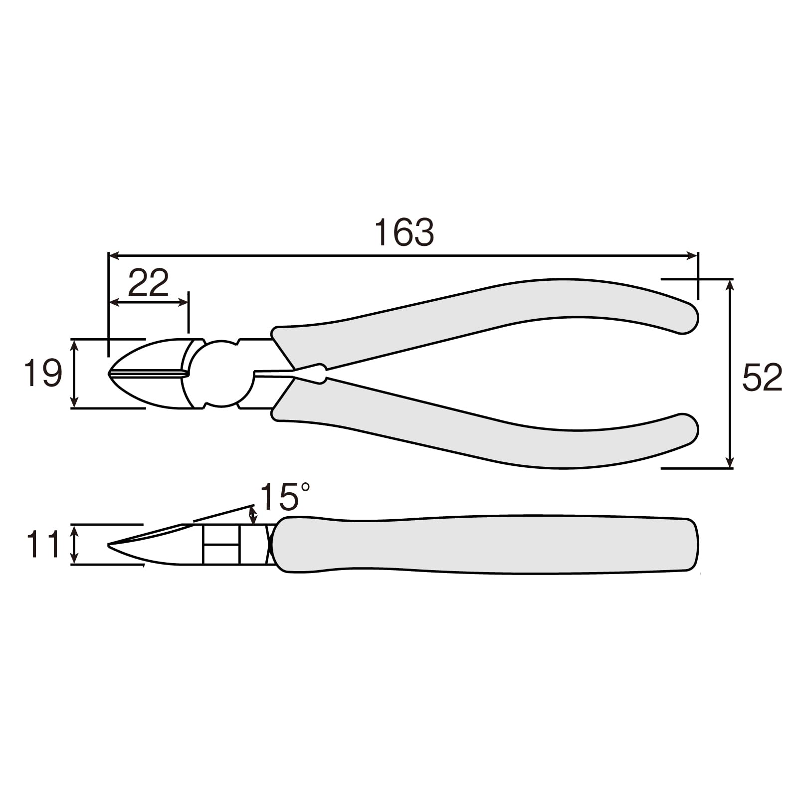 호잔 강력 전공용 니퍼 N-12 163mm 150mm 스트립 구멍 없음 이미지 6