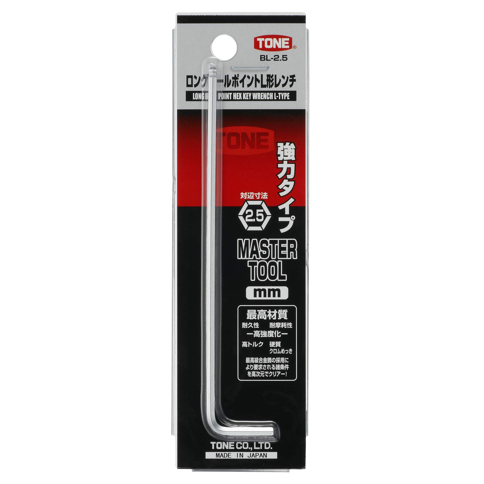 토네 BL-2.5 2.5mm 롱 볼포인트 L형 렌치 이미지 3