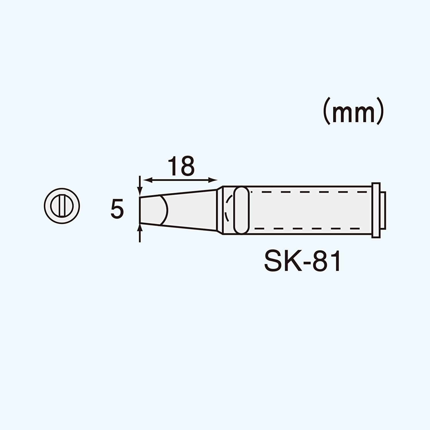 엔지니어 SK-70 시리즈 납땜 인두 팁 SK-81 팁 폭 5mm 이미지 2