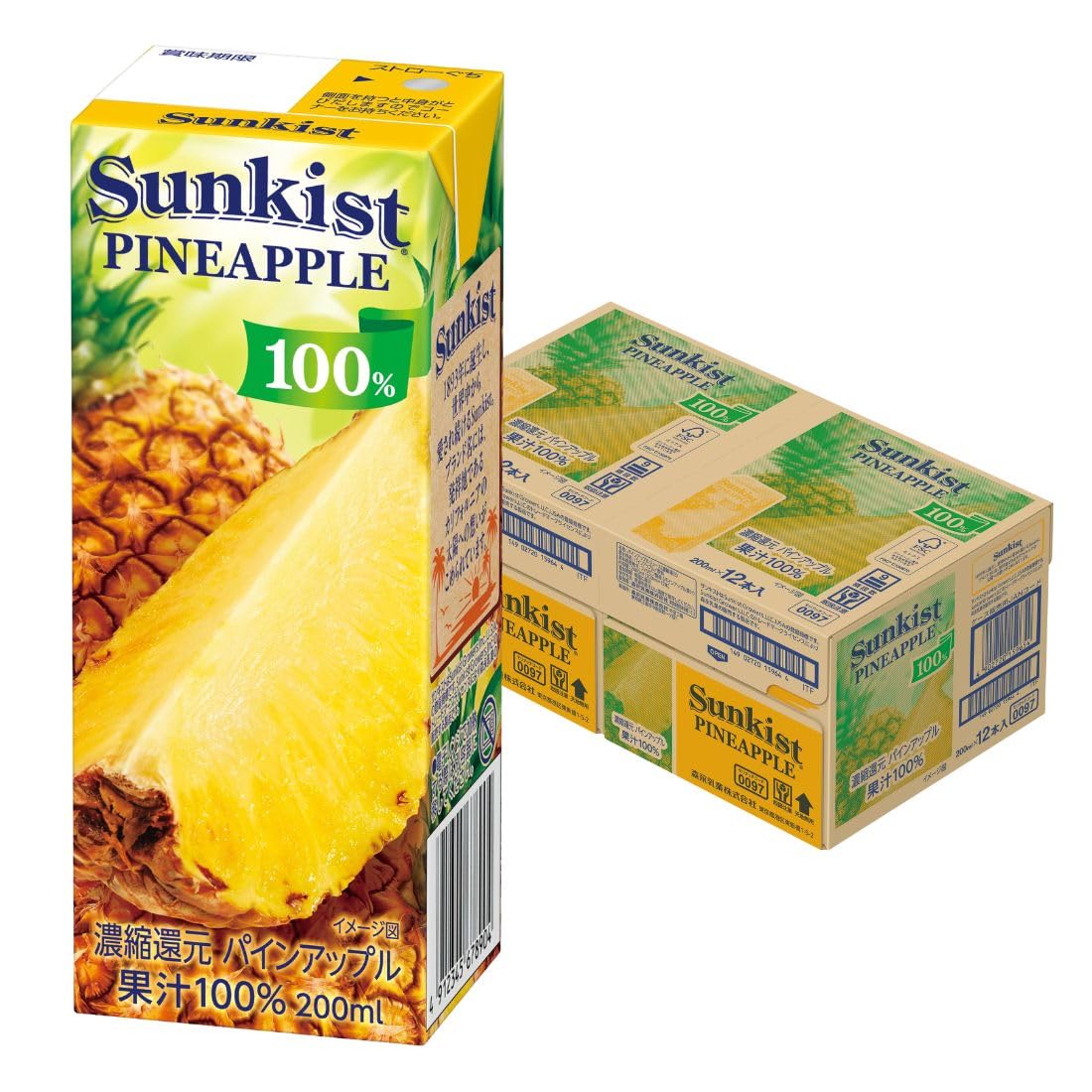 모리나가 썬키스트 파인애플 주스 200ml 24팩 파인애플