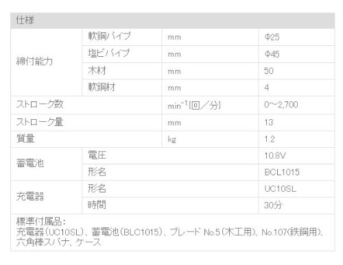 하이코키 10.8V 무선 레시프로 쏘 CR10DL LCSK 배터리 충전기 포함 이미지 4