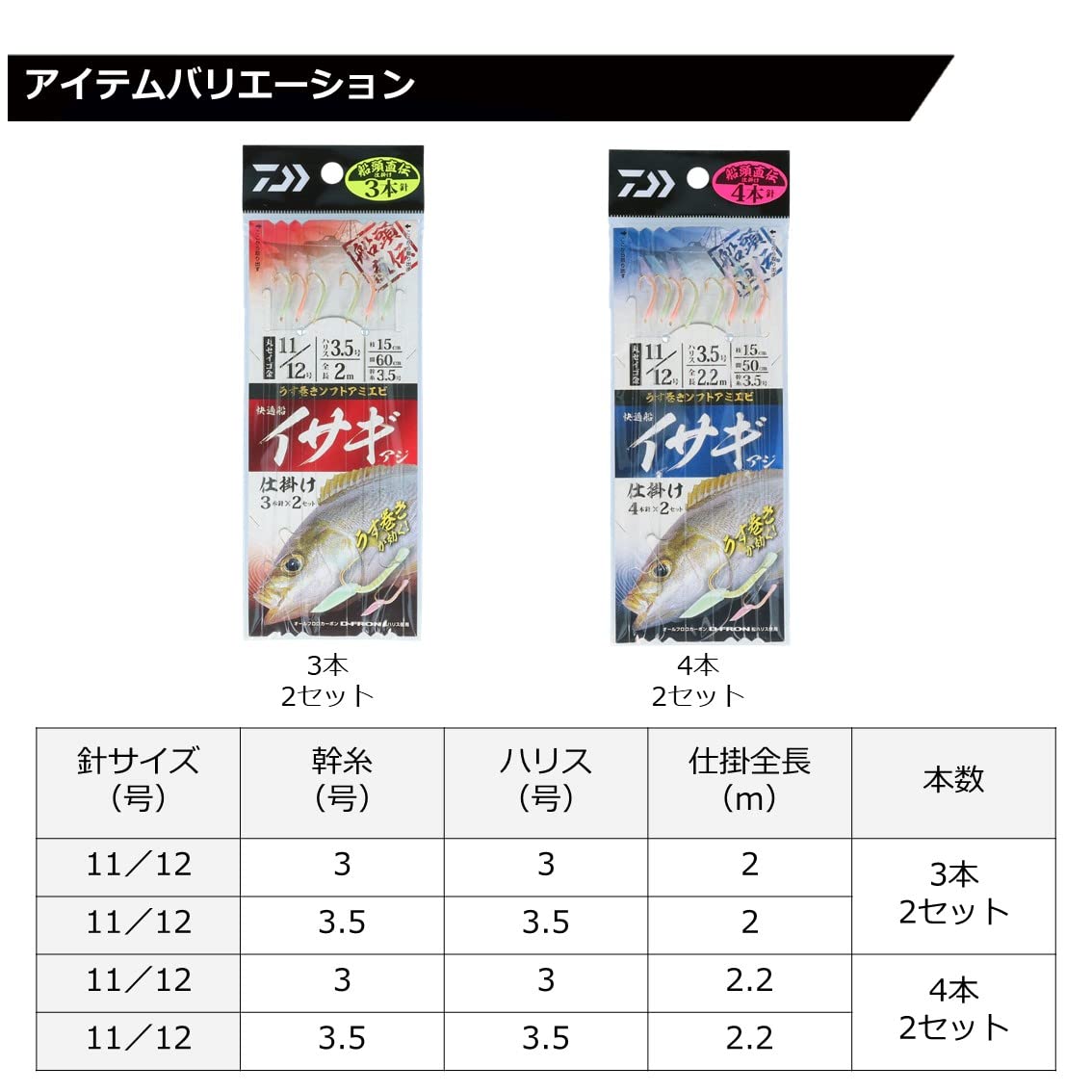 다이와 쾌적 선상 이사기 아지 채비 4본바늘 2세트 DAIWA 이미지 7