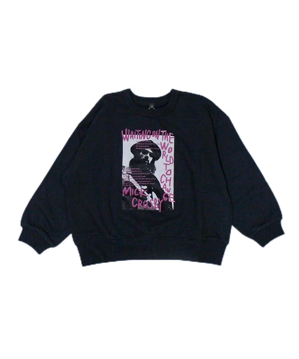 마키즈 맨투맨 빅 실루엣 포토 프린트 0110452008 B94 블랙 총무늬 120