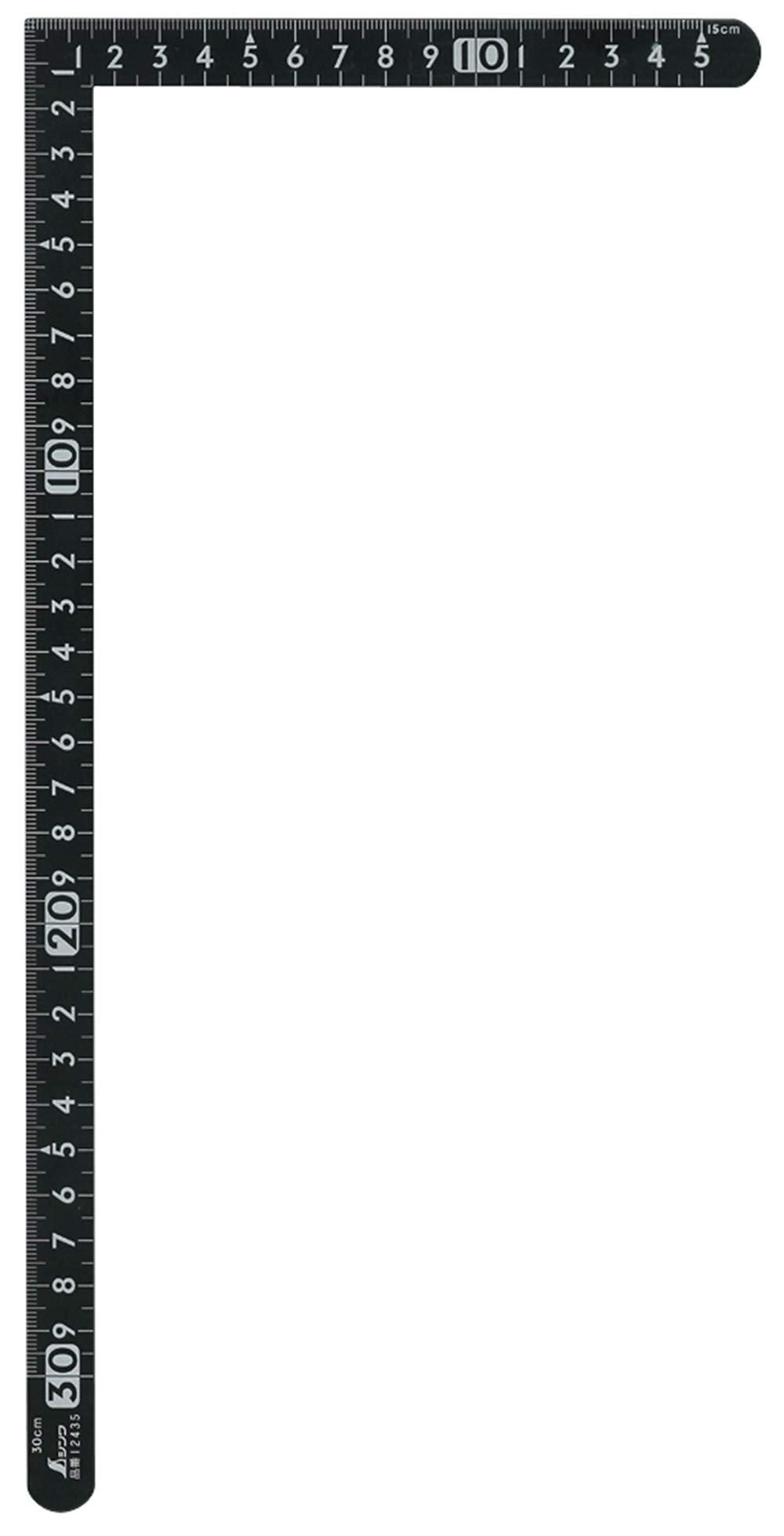 신와 선데이 카펜터 블랙 30x15cm 직각자 12435 이미지 1
