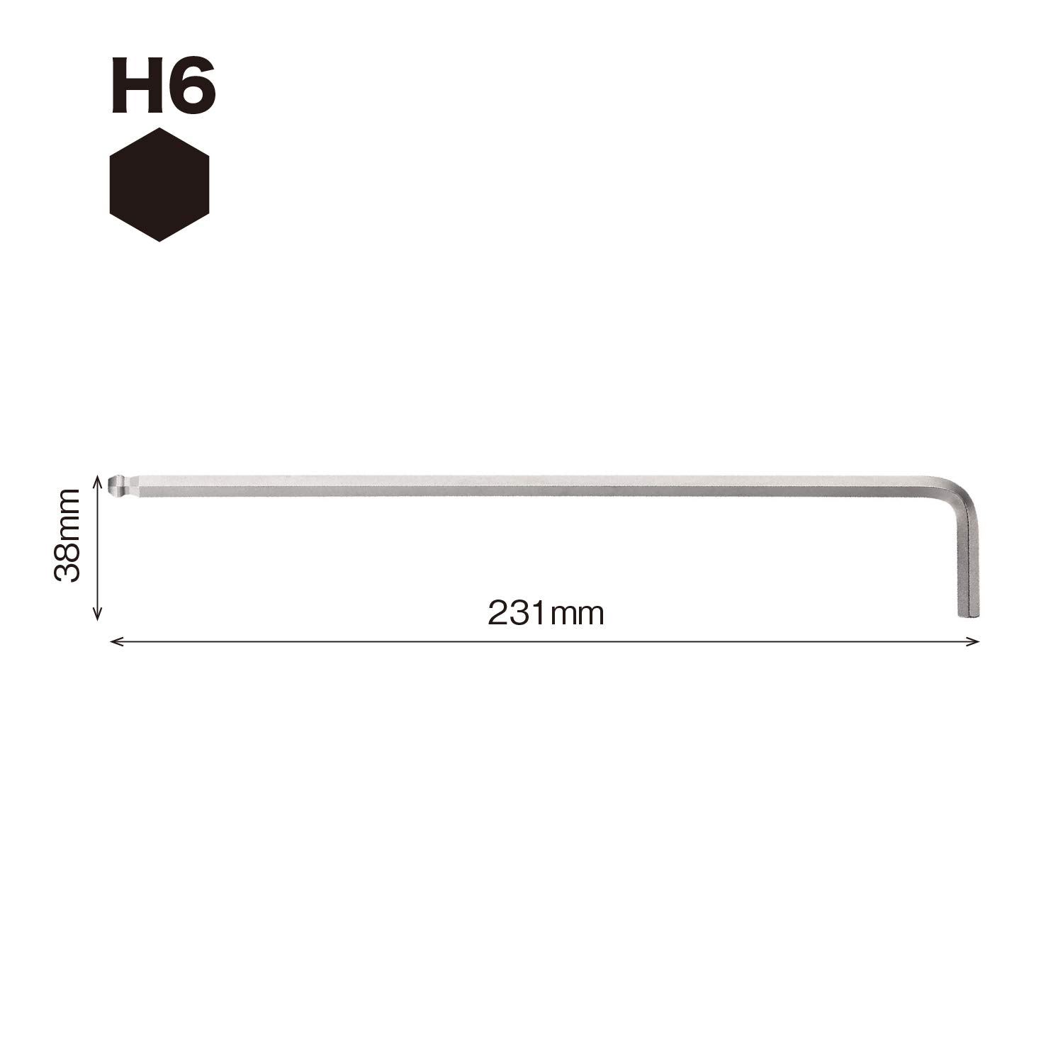 베셀 8300BP-XL 엑스트라롱 볼포인트 육각 L렌치 6mm 이미지 2