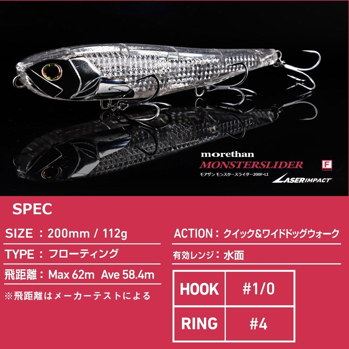 다이와 모어댄 몬스터 슬라이더 200F-LI 200mm 탑워터 펜슬베이트 이미지 6