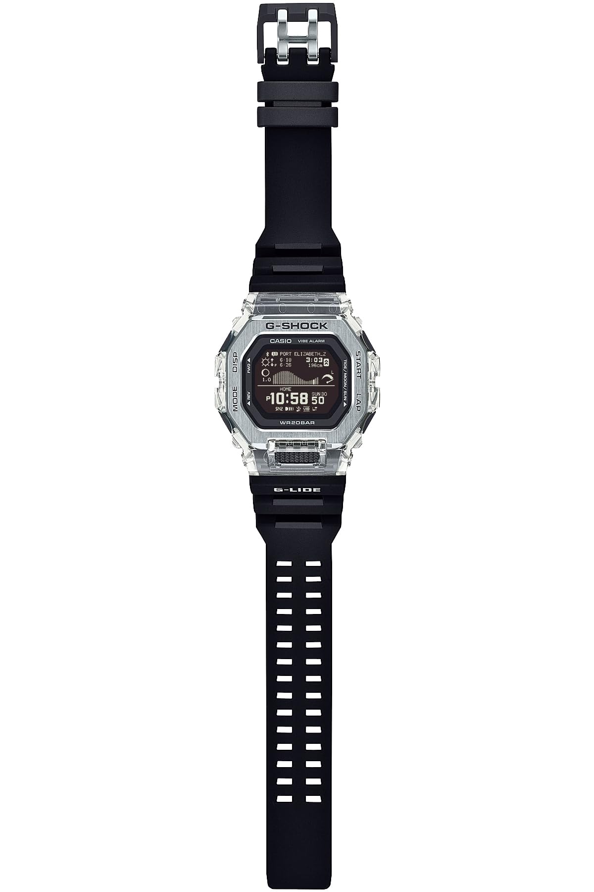카시오 지샥 G-LIDE GBX-100S-1JF 클리어 블랙 클리어 블랙 친환경 소재 이미지 2