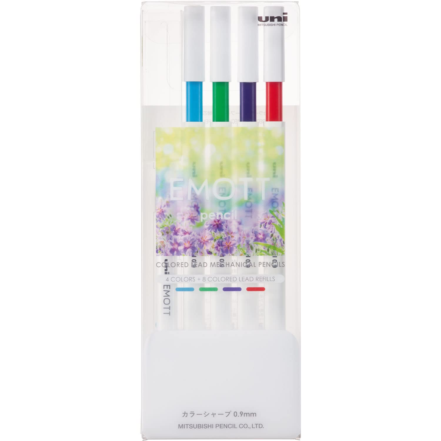 미쓰비시 연필 에모트 컬러 샤프 0.9mm 4색 No.1 REFRESH COLOR 4색 세트