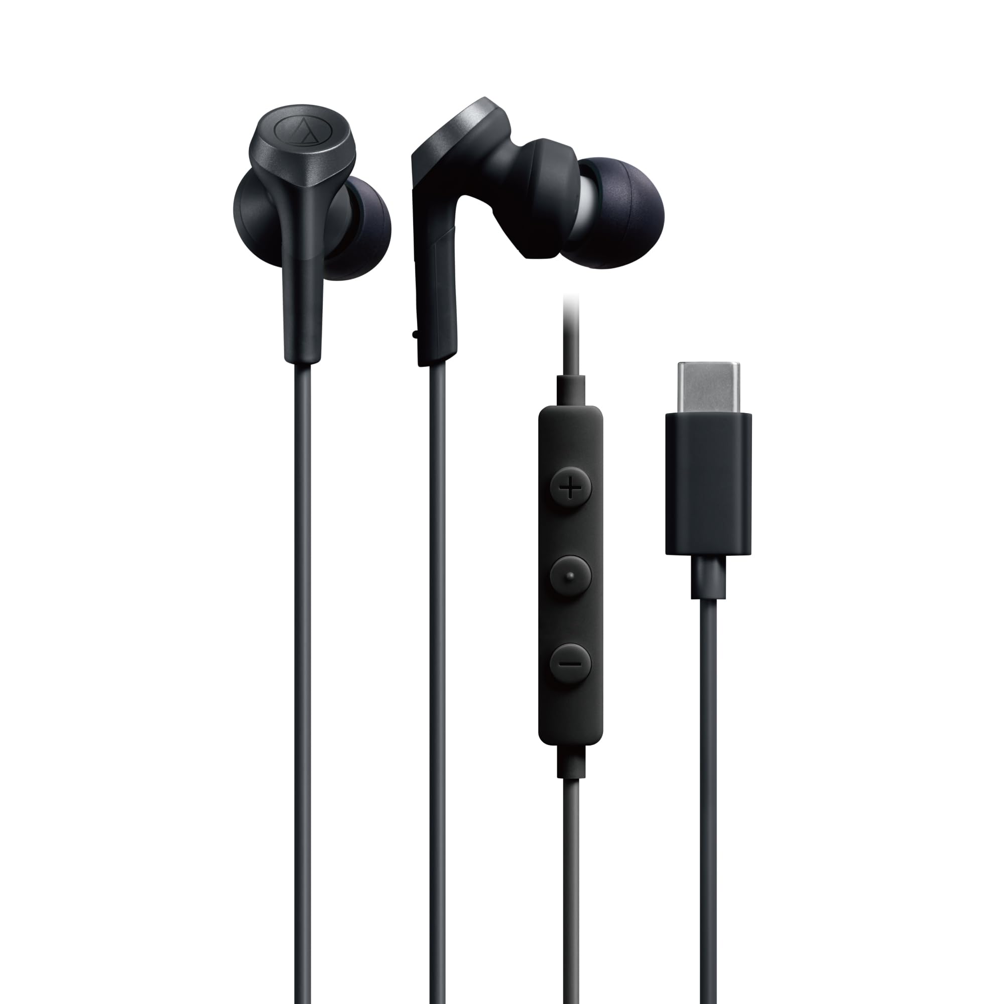 오디오테크니카 솔리드베이스 ATH-CKS330C 블랙 유선 이어폰 마이크 내장 USB-C