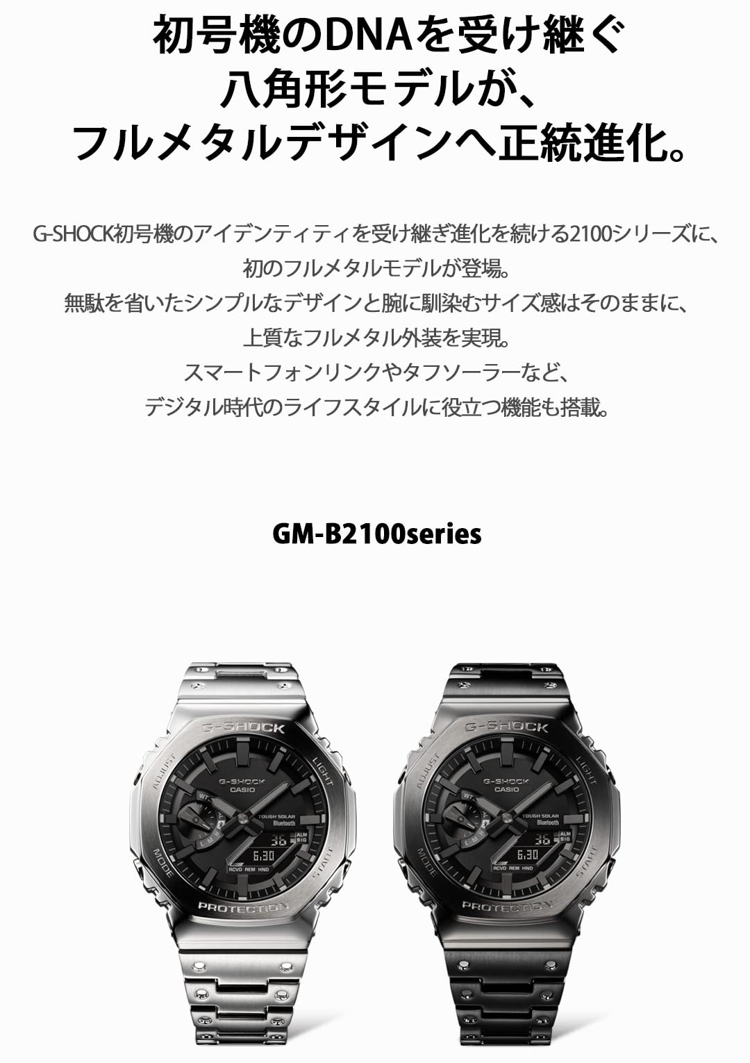 카시오 지샥 2100 시리즈 풀메탈 GM-B2100BD-1AJF 손목시계 솔라 이미지 7