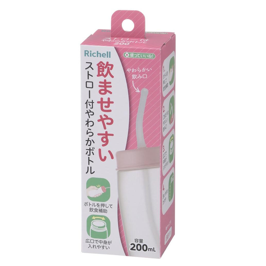 리첼 츠캇테이이네 빨대형 소프트 보틀 200ml 핑크