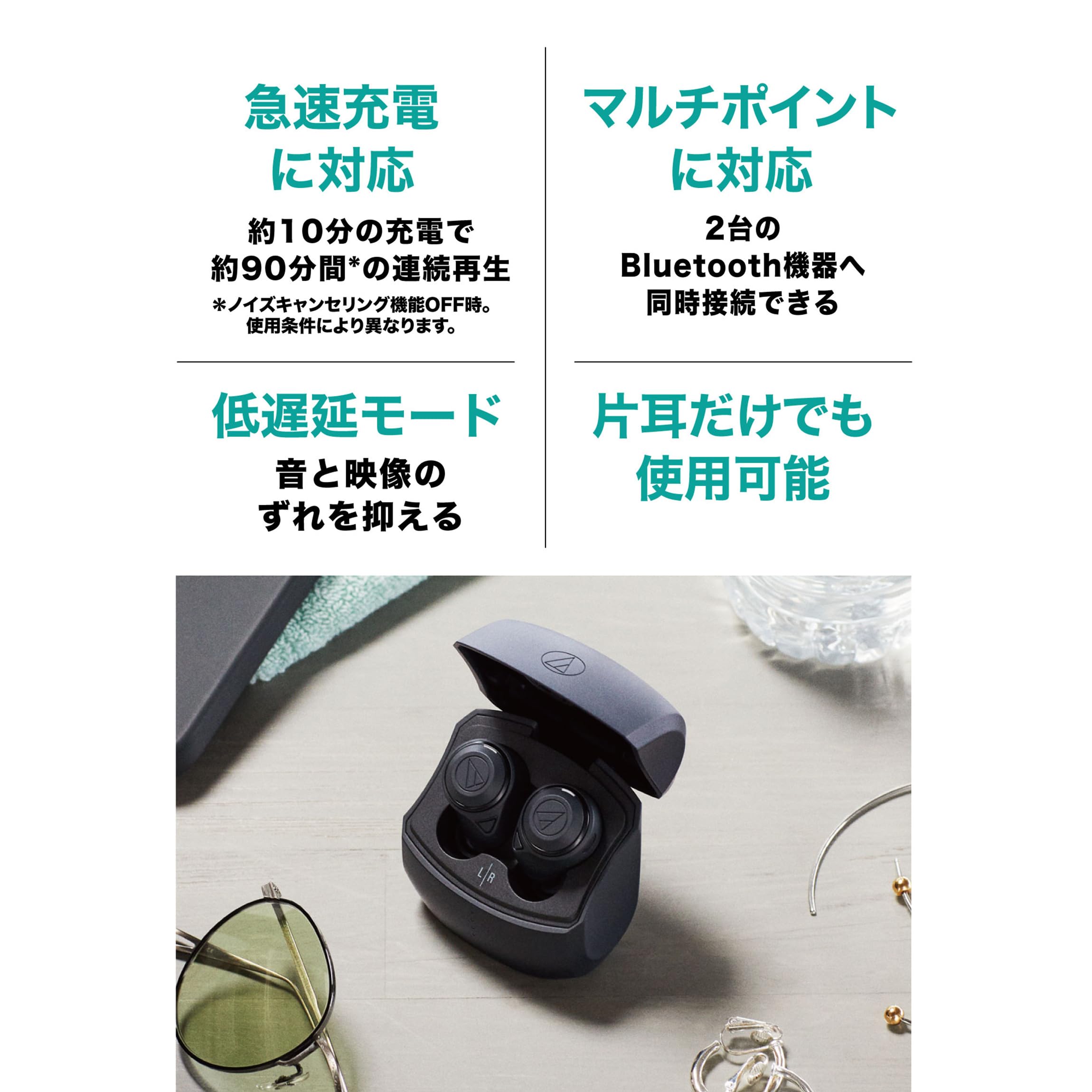 오디오테크니카 솔리드베이스 블랙 ATH-CKS50TW 노이즈캔슬링 무선 이어폰 이미지 6