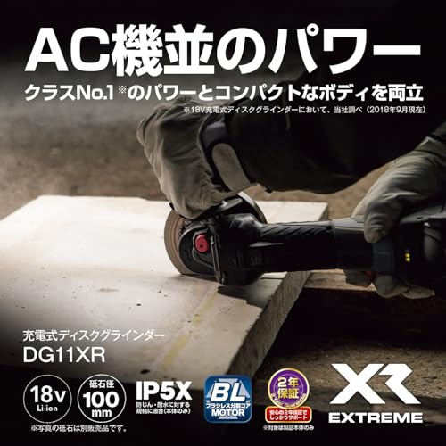 교세라 DG11XR 블랙 18V 100mm 충전 디스크 그라인더 세트 이미지 2