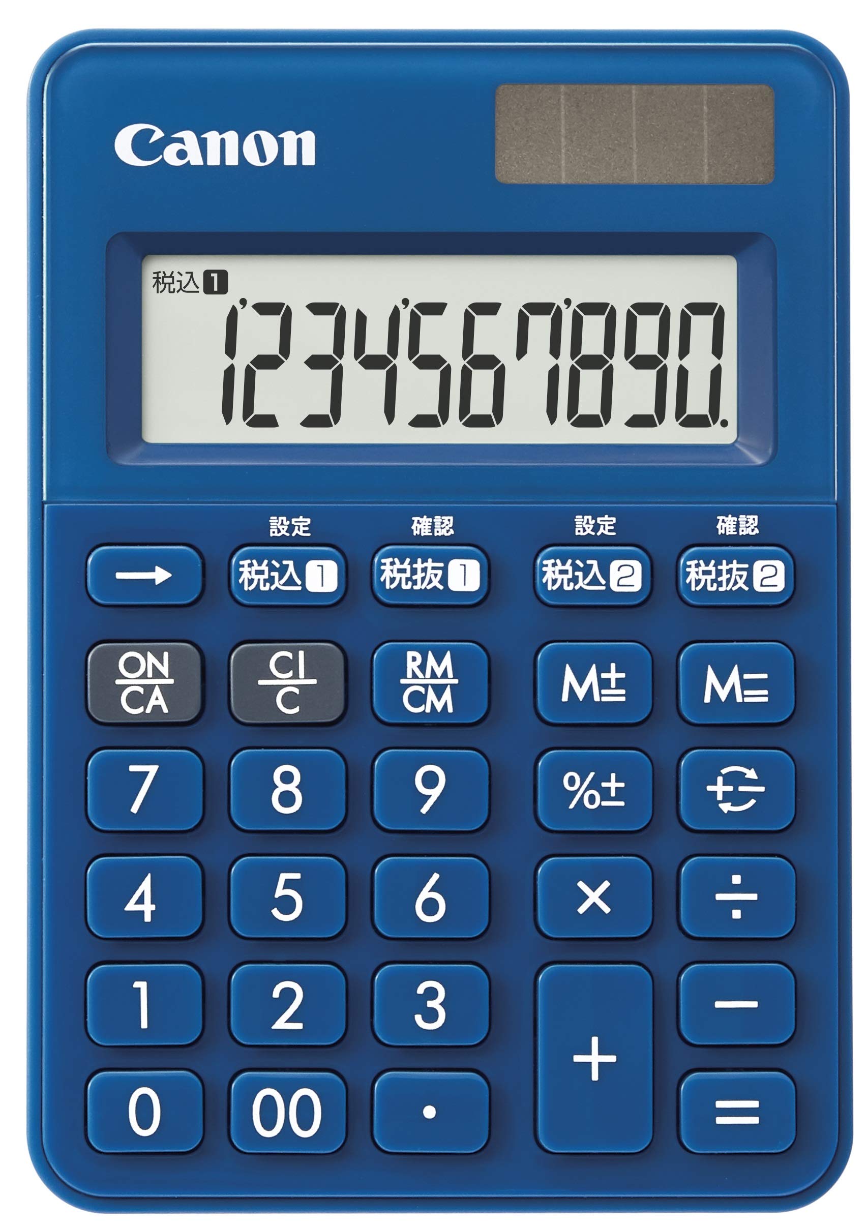 캐논 컬러풀 계산기 LS-100WT-MNB 10자리 미니 탁상용 이중세금계산기능 미드나이트