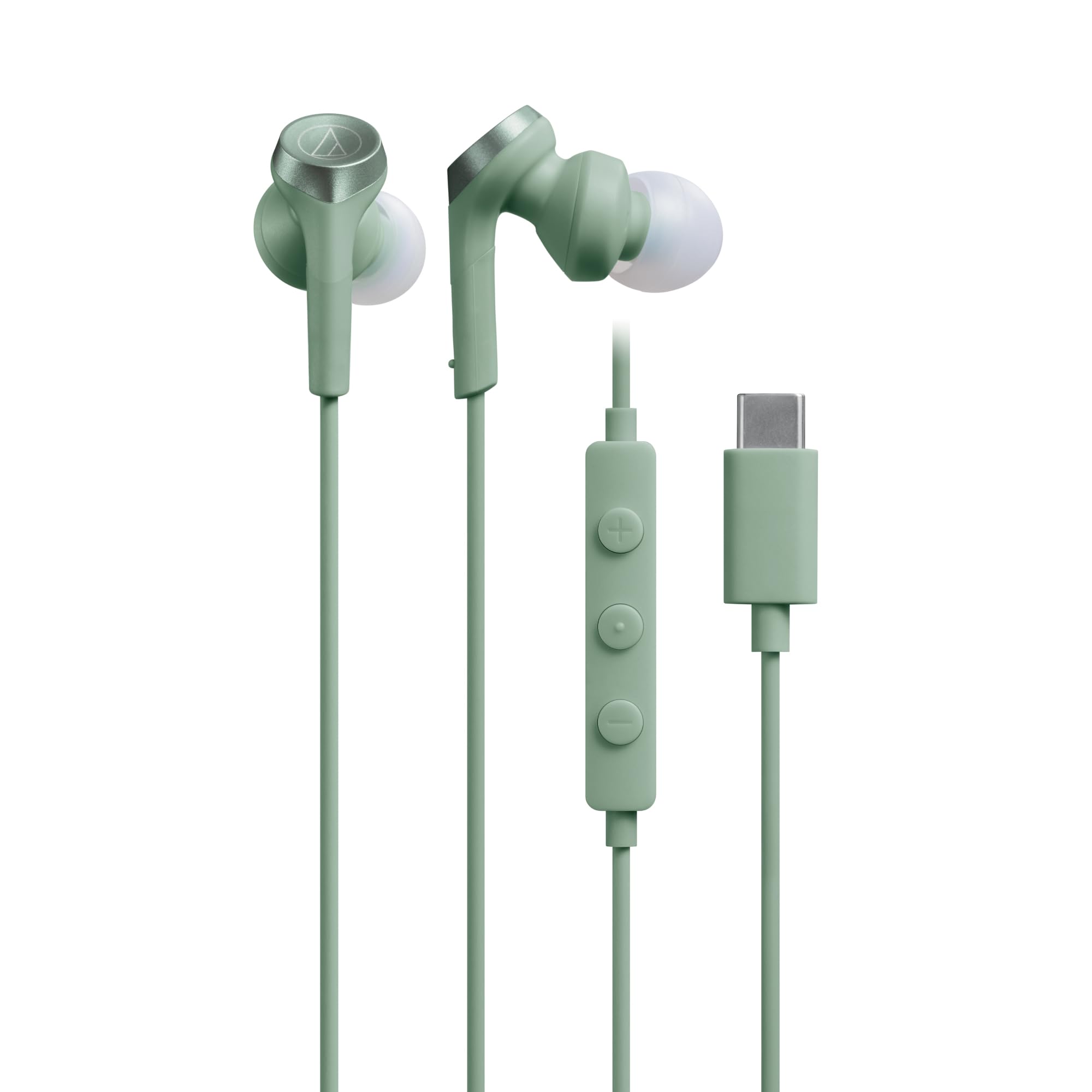 오디오테크니카 솔리드베이스 ATH-CKS330C 그린 유선 이어폰 마이크 내장 USB-C
