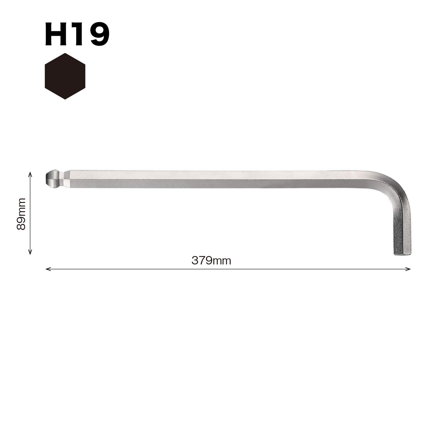 베셀 8300BP-L 19mm 볼포인트 L형 렌치 롱타입 이미지 2