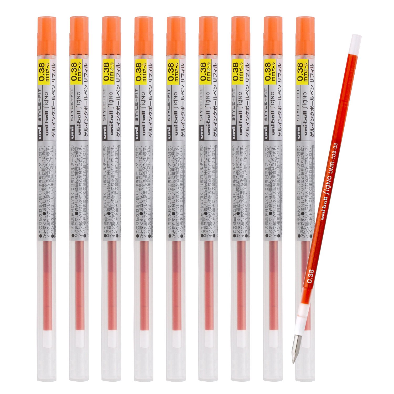 미쓰비시 연필 스타일핏 시그노 만다린오렌지 UMR1093838 0.38mm 겔잉크 단품