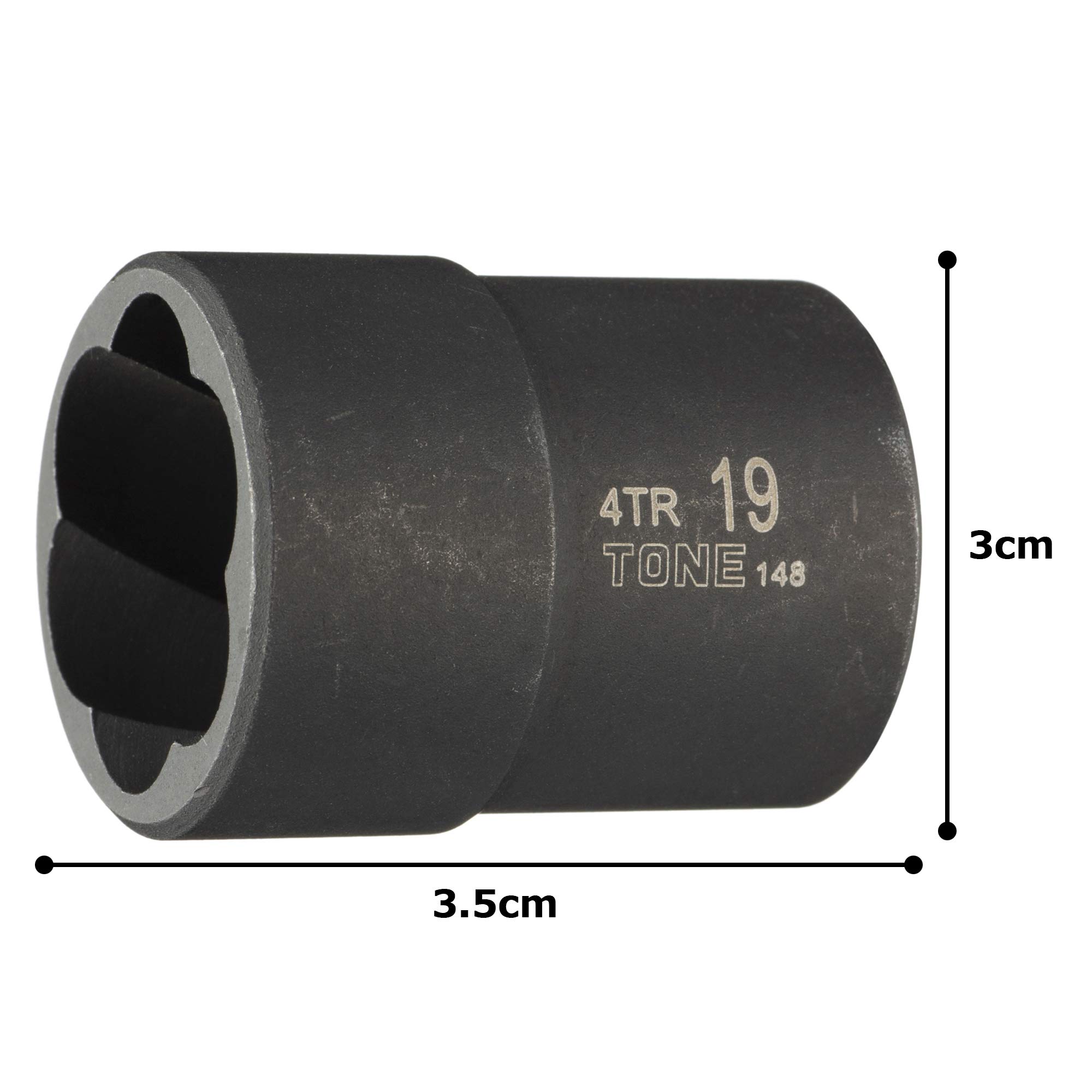 토네 토네이도 소켓 HP4TR-19 19mm 12.7mm 임팩트 소켓 이미지 5