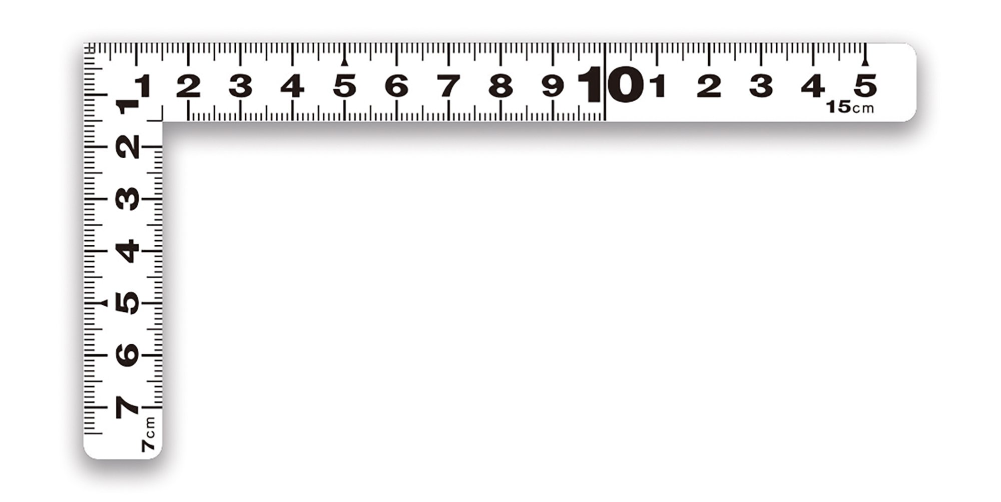 신와 히라피타 화이트 15cm 직각자 11178 병용눈금 이미지 2