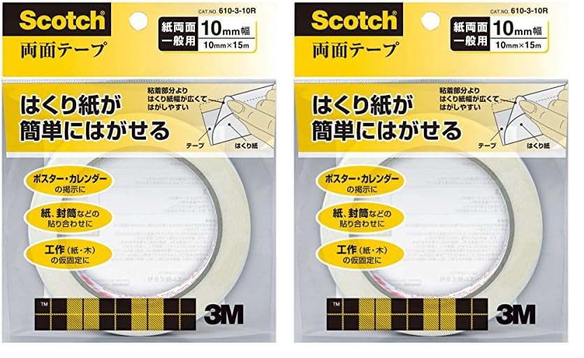 3M 스카치 일반용 양면테이프 일반 양면테이프 10mm 폭 폭 10mm 2개