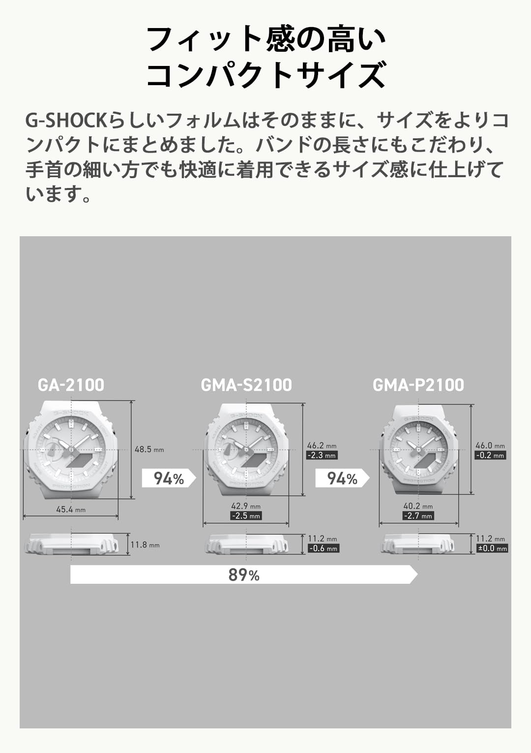 카시오 지샥 GMA-P2100M-4AJF 여성용 손목시계 베이지 핑크 심플 이미지 6