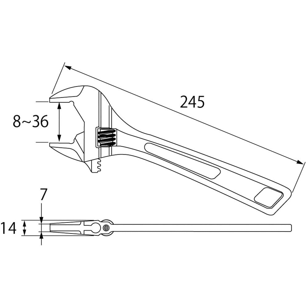 롭텍스 하이브리드 몽키X 그립 UM36XD 250mm 몽키렌치 이미지 4
