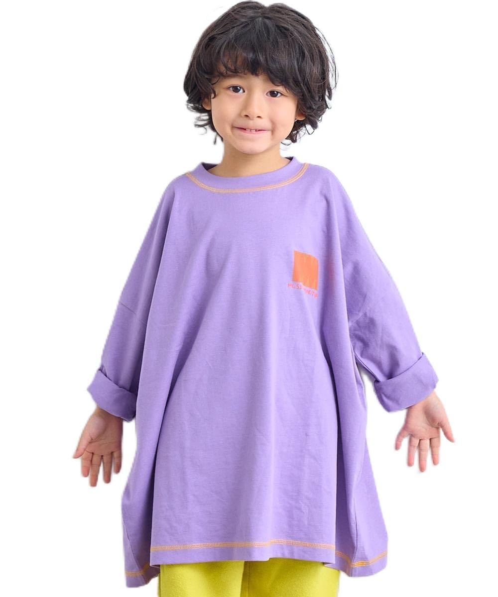 마키즈 COTTON from U.S.A 전후면 프린트 빅 롱슬리브 H30 라벤더 130