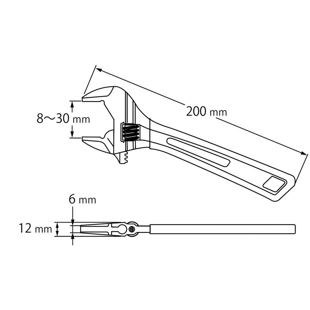 롭텍스 하이브리드 몽키X 그립 UM30XD 200mm 몽키렌치 이미지 4