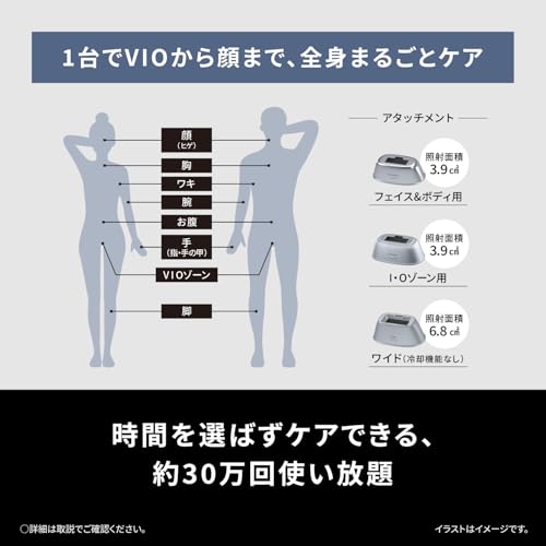 파나소닉 스무스에피 그레이 ES-WG0B-H 광조사기 쿨링 제모기 이미지 10