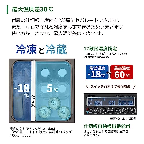 하이코키 코드리스 포레스트그린 UL18DD 10.5L 냉온장고 배터리1개포함 이미지 3