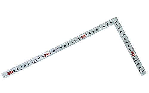 신와 직각자 각후 실버 30cm 직각자 JIS 10286 뒷면각목