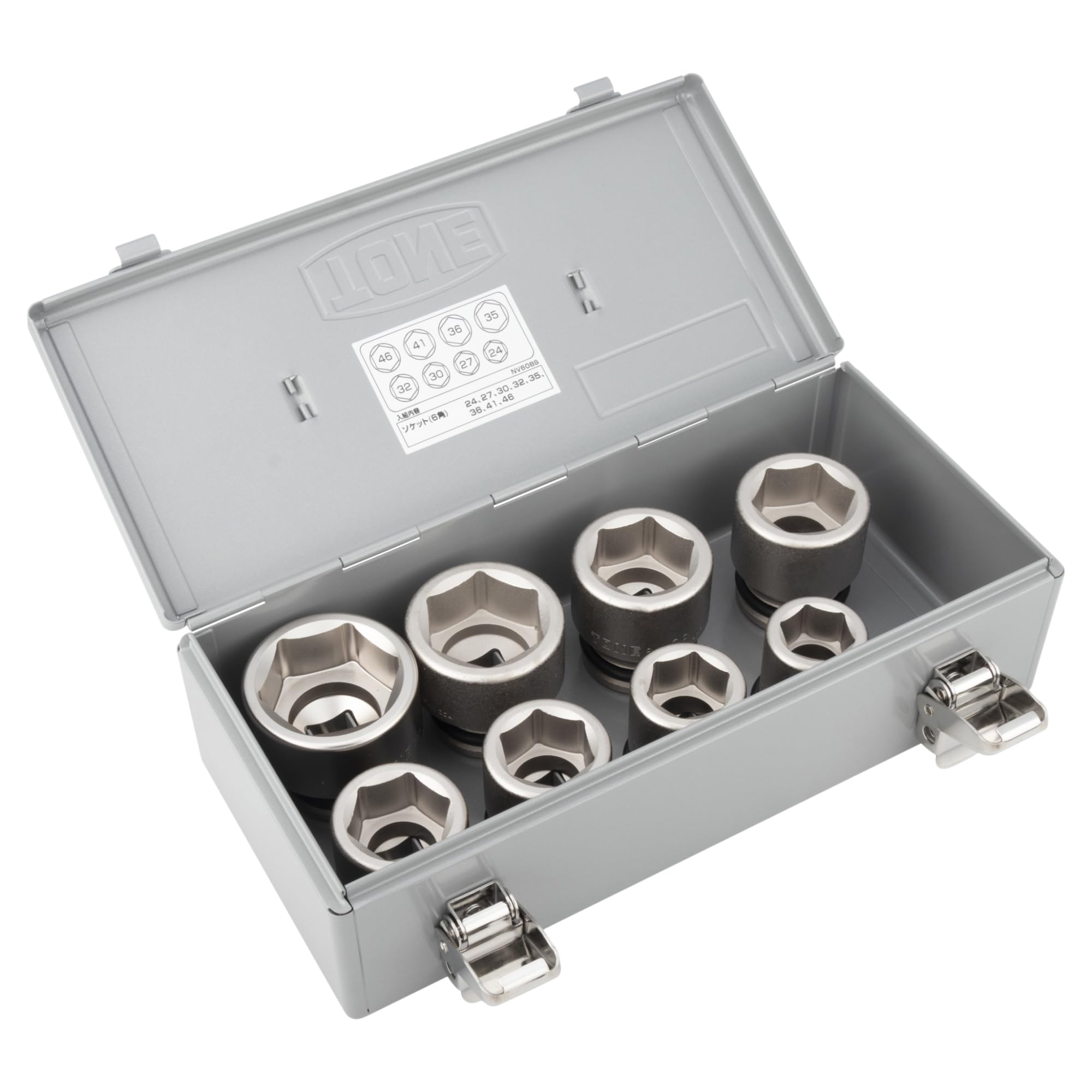 토네 NV608S 19.0mm 임팩트 소켓 세트 8점 메탈케이스 이미지 3