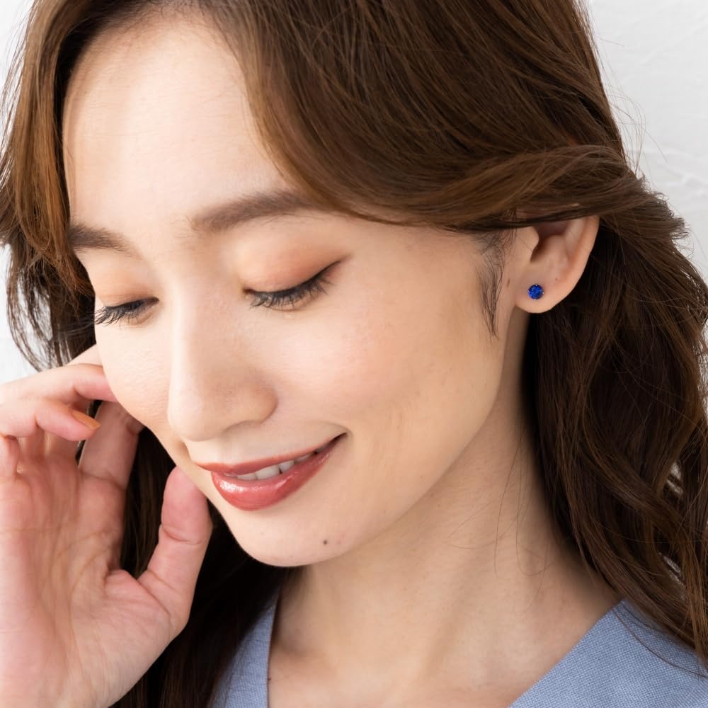 교세라 블루사파이어 플래티넘 스터드 귀걸이 WEPX2664 이미지 5