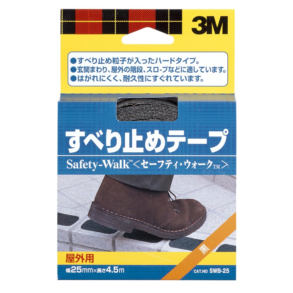 3M 세이프티워크 옥외용 검정 SWB-25 미끄럼방지 테이프 폭 25mm 길이 4.5m