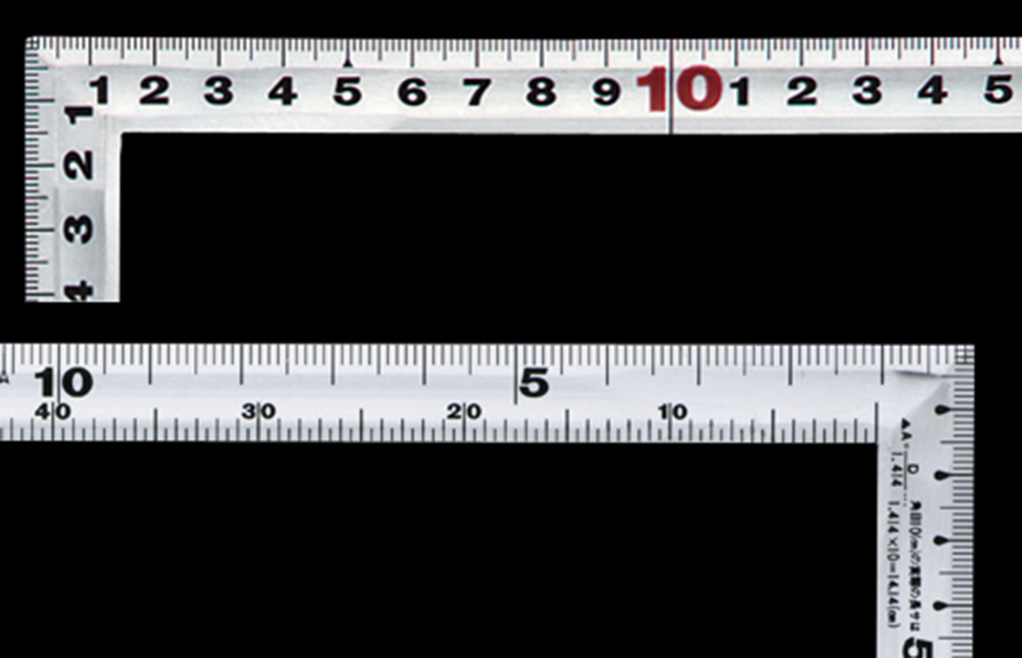신와 직각자 각후 실버 10677 50cm 일본제일 왼손잡이용 이미지 2