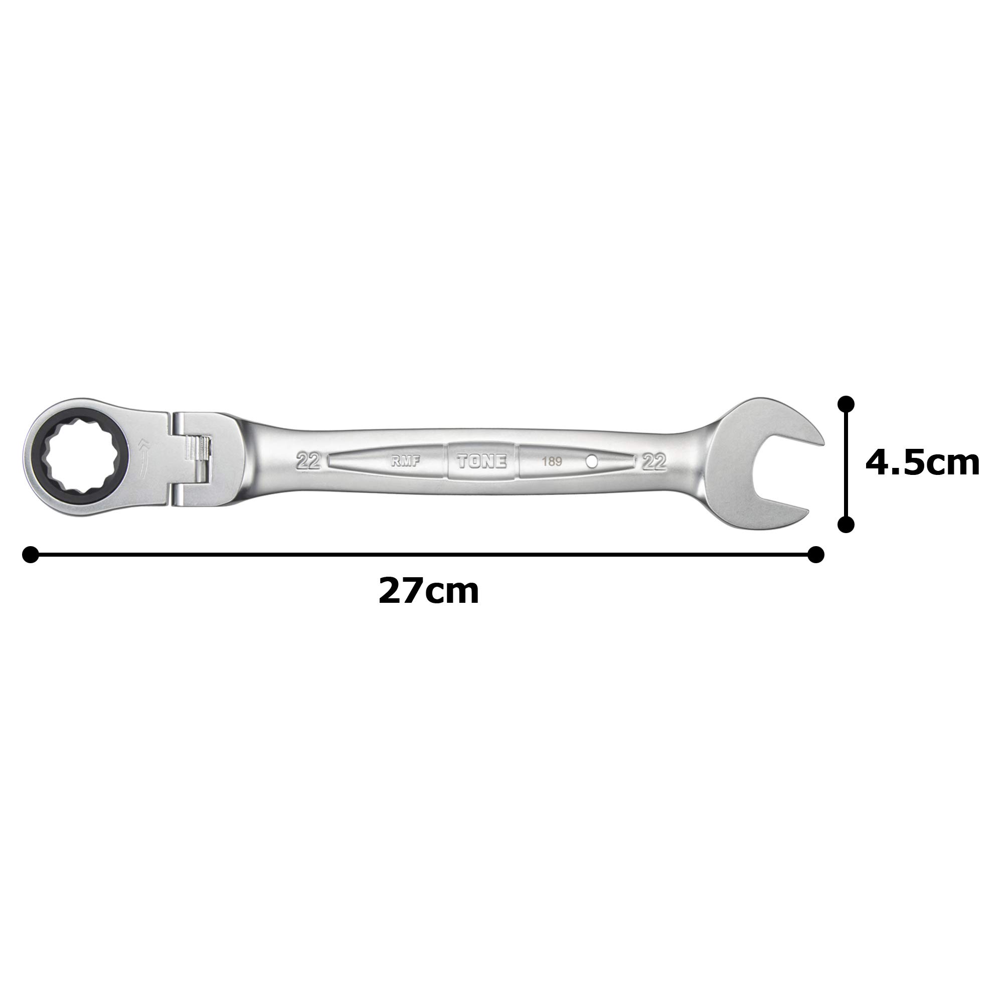 토네 RMF-22 22mm 플렉시블 라쳇 콤비네이션 렌치 이미지 5