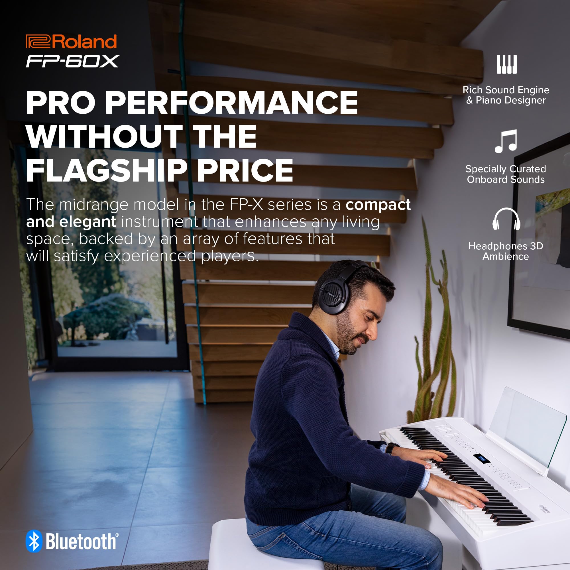 롤랜드 FP-60X-WH 화이트 포터블 디지털 피아노 이미지 2