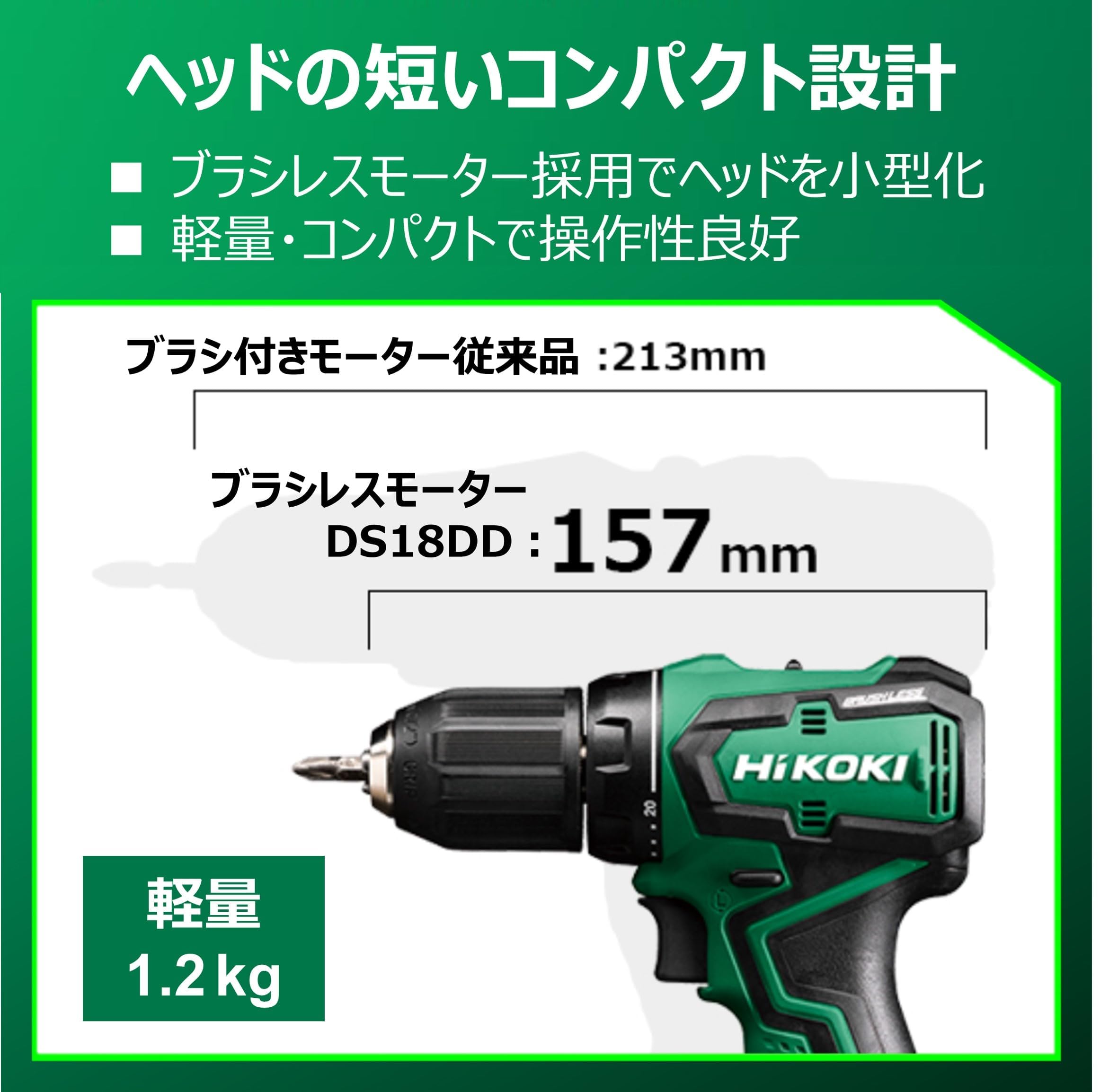 하이코키 DS18DD 18V 충전 드라이버 드릴 본체 이미지 3