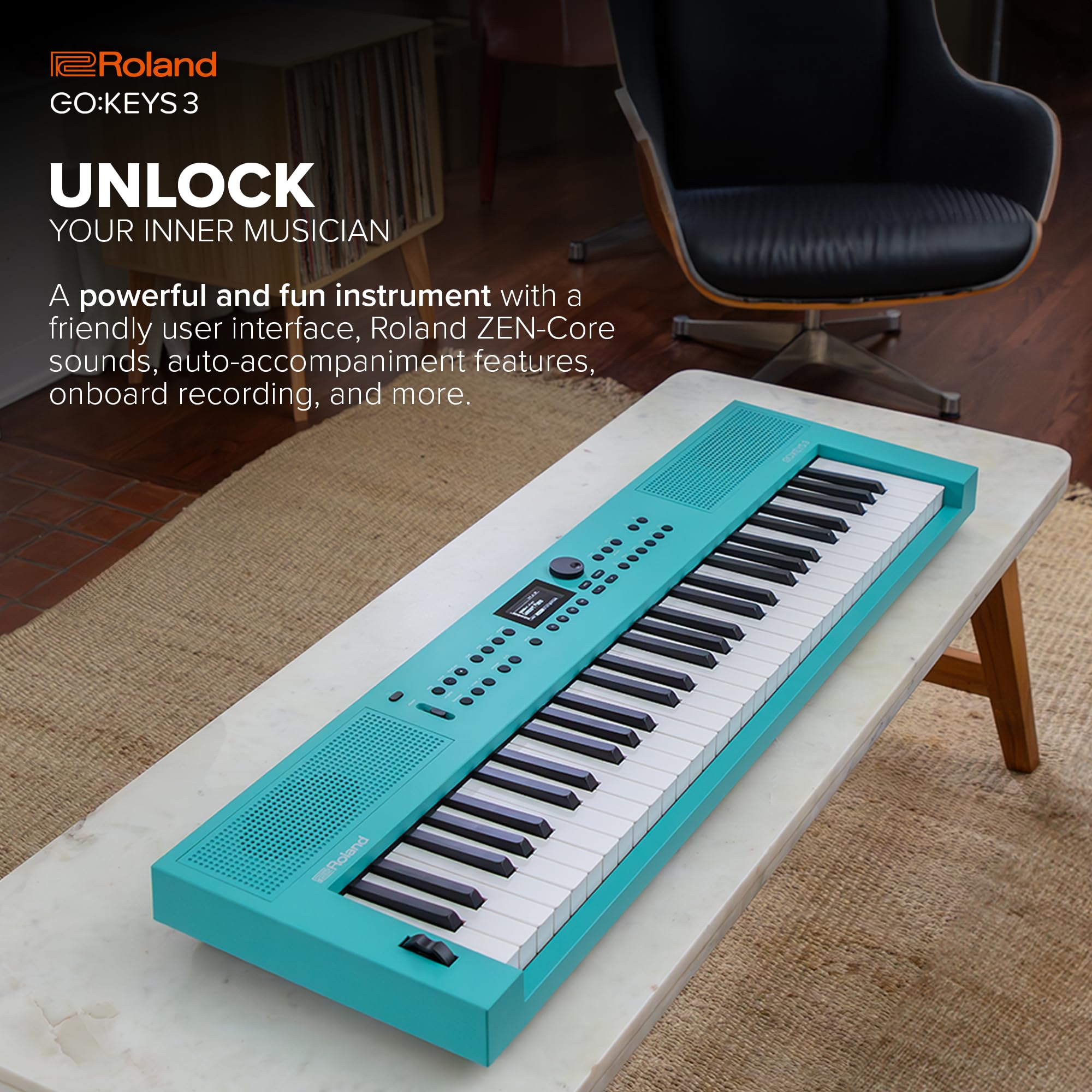 롤랜드 GOKEYS3-MU 61건반 블루투스 자동 반주 전자 키보드 미드나이트 블루 이미지 2