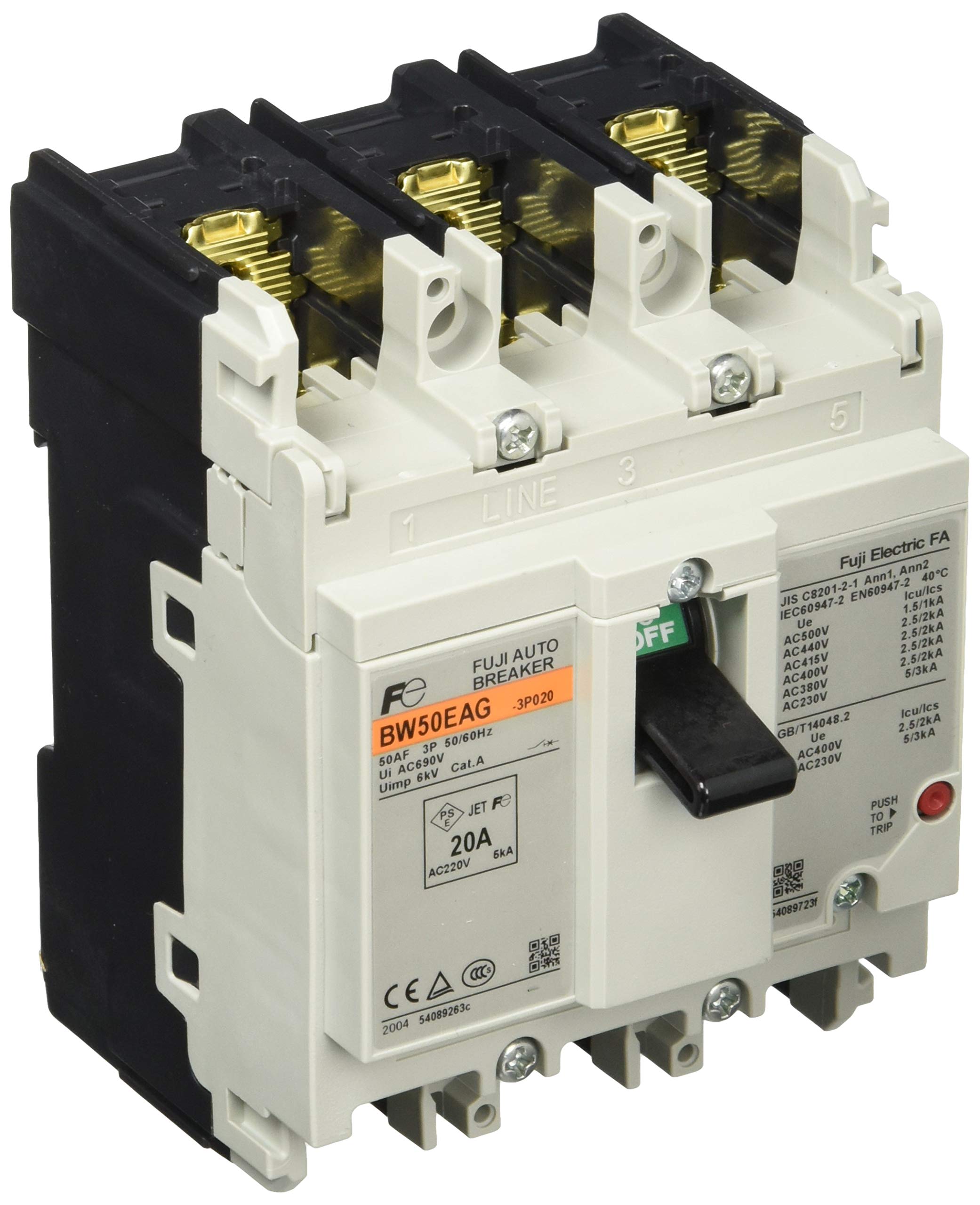 후지전기 G-TWIN BW50EAG-3P020 배선용차단기 전류 : 20A EAG